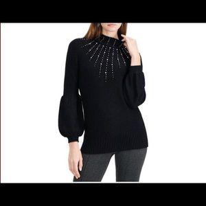 ALFANI embellished sweater with poof sleeves